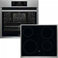 AEG BES331111M + HK624000XB Φούρνος άνω Πάγκου 72lt με Κεραμικές Εστίες Π59.4εκ. Inox